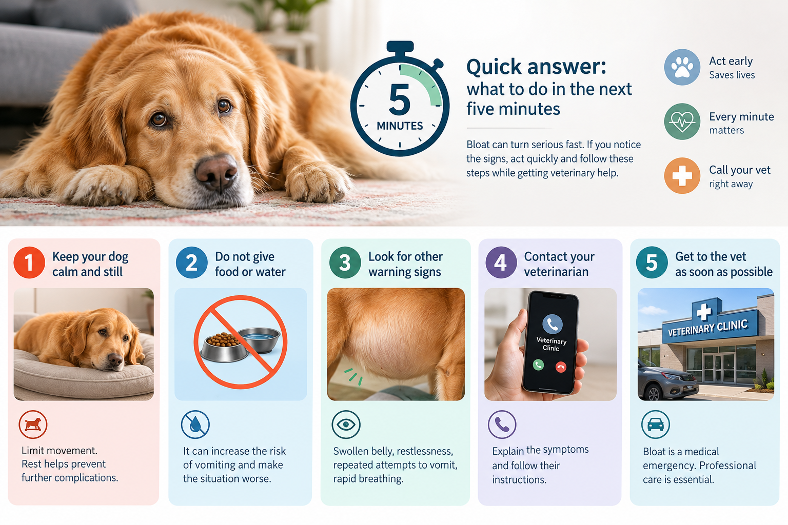 Bloat in dogs symptoms: the 6 signs owners mistake for gas