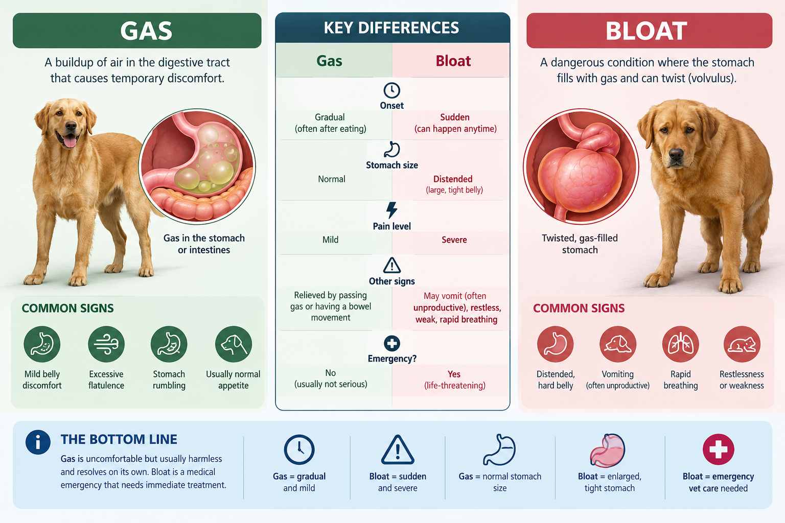 Can bloat be treated at home, or does it need surgery?