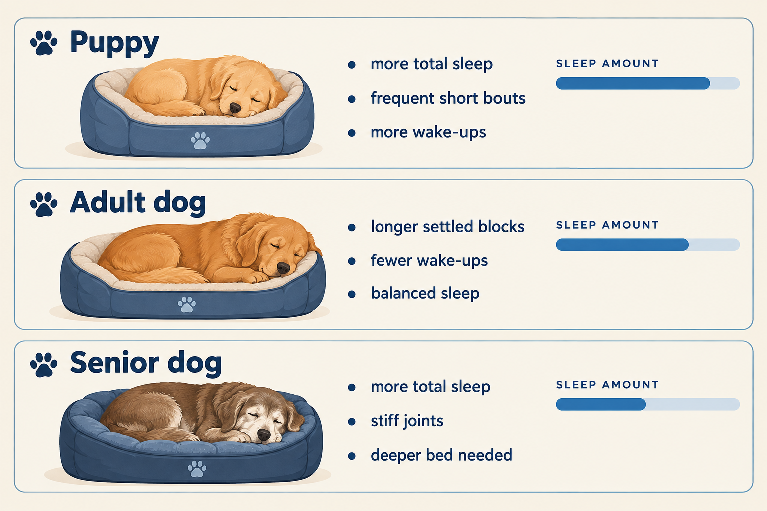 Do small dogs and puppies dream more?