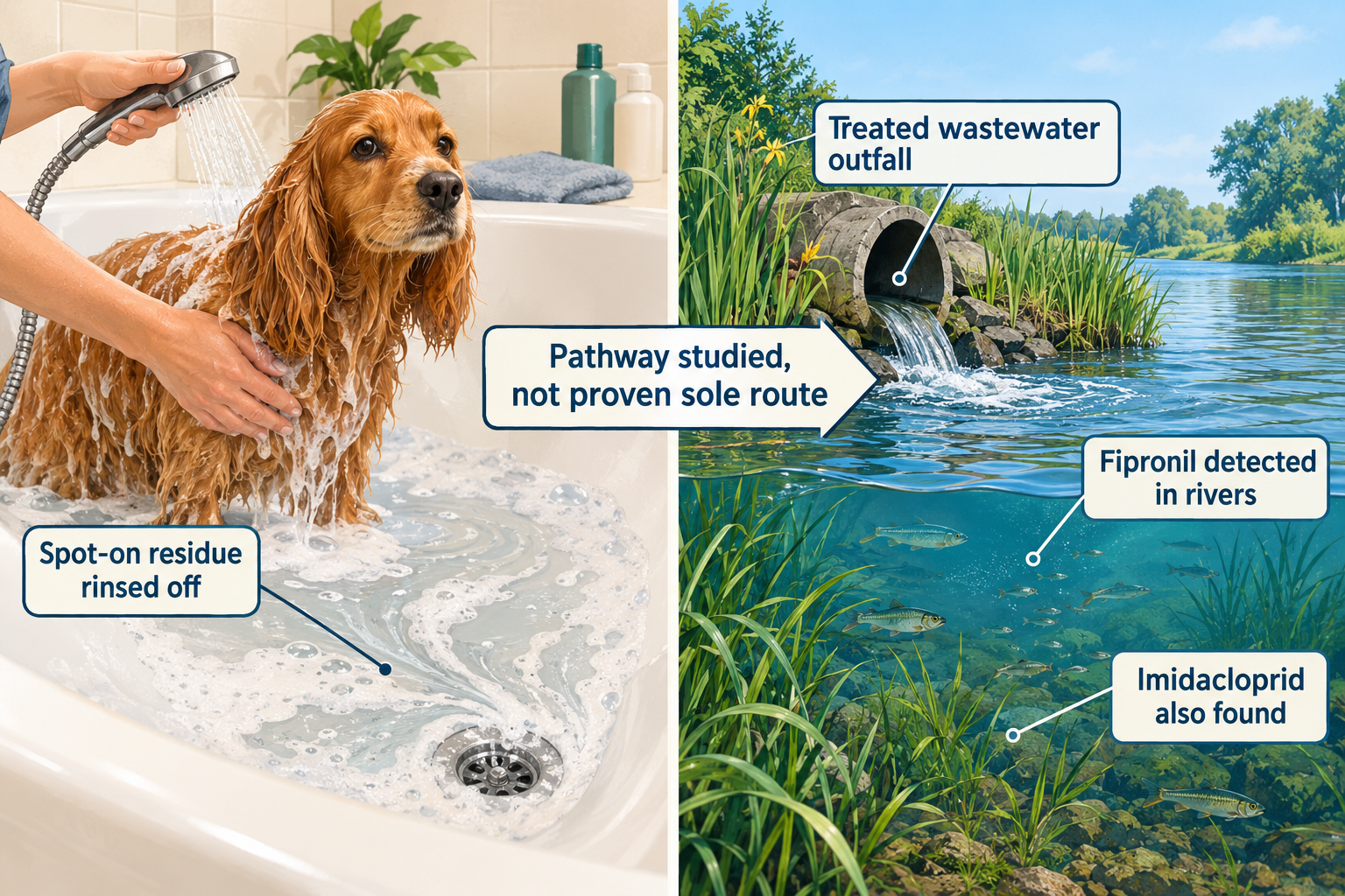 Do spot-on flea treatments pollute rivers?