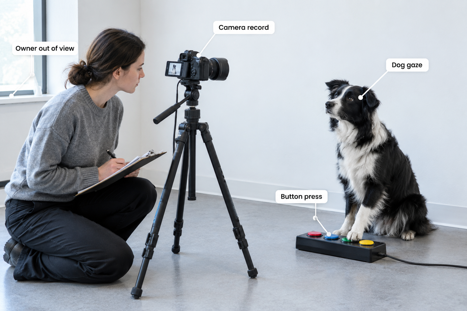 How do dogs learn to use talking buttons?