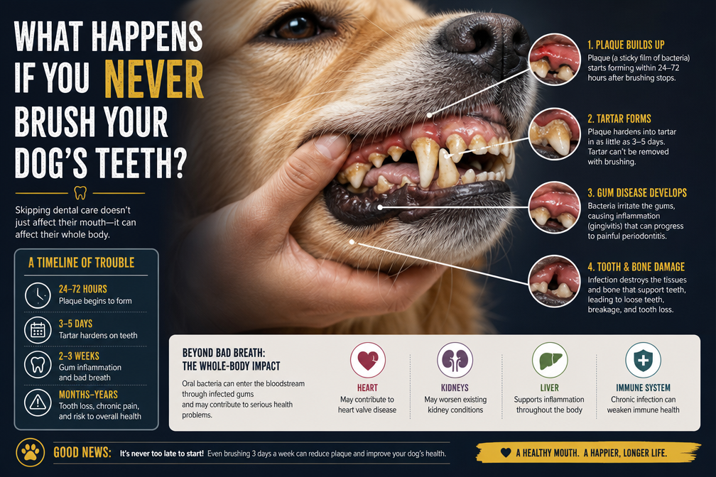 How do you brush a dog's teeth step by step?