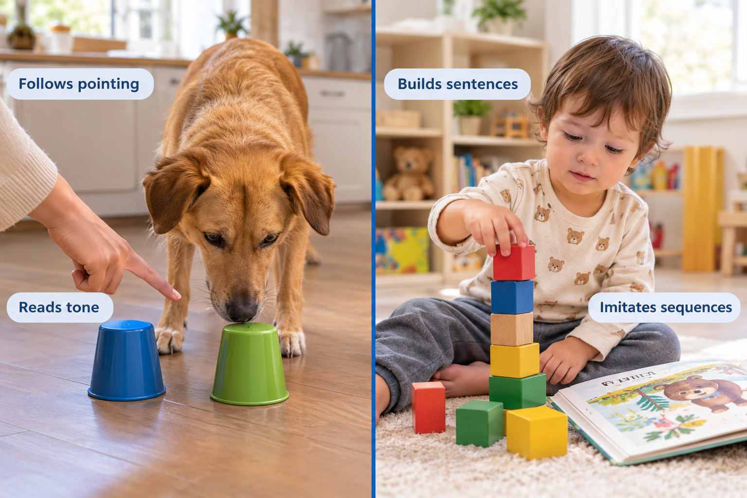 How smart are dogs compared to human toddlers?