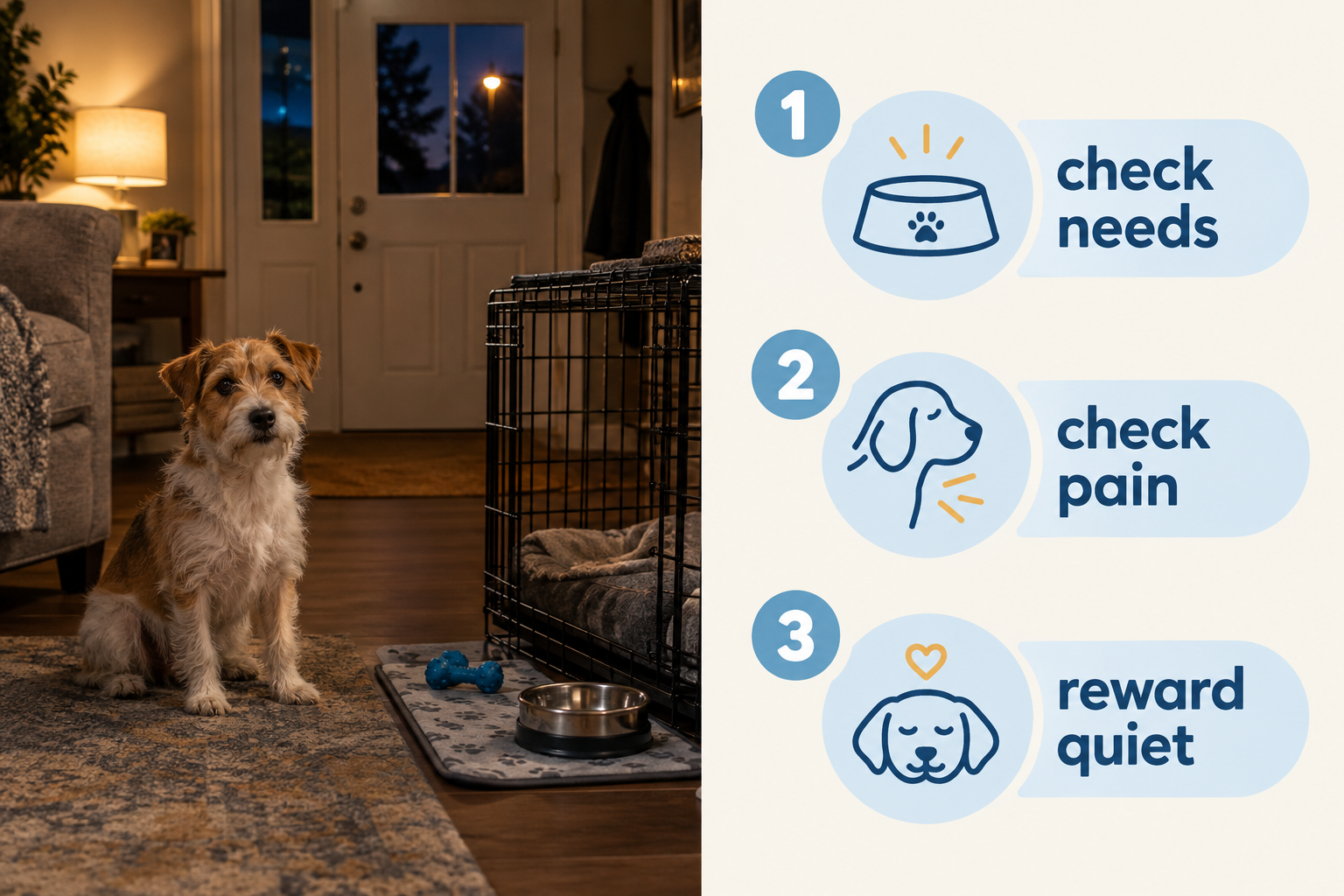 Why does my dog cry at night or when I leave?