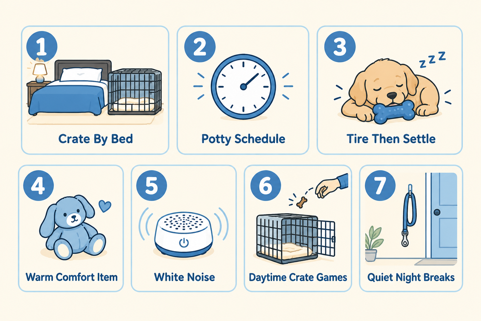 The 7 gentle fixes for a puppy crying in crate at night