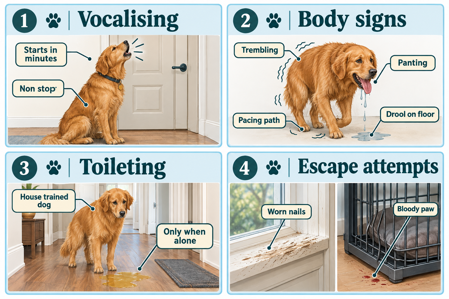 What causes separation anxiety in dogs?
