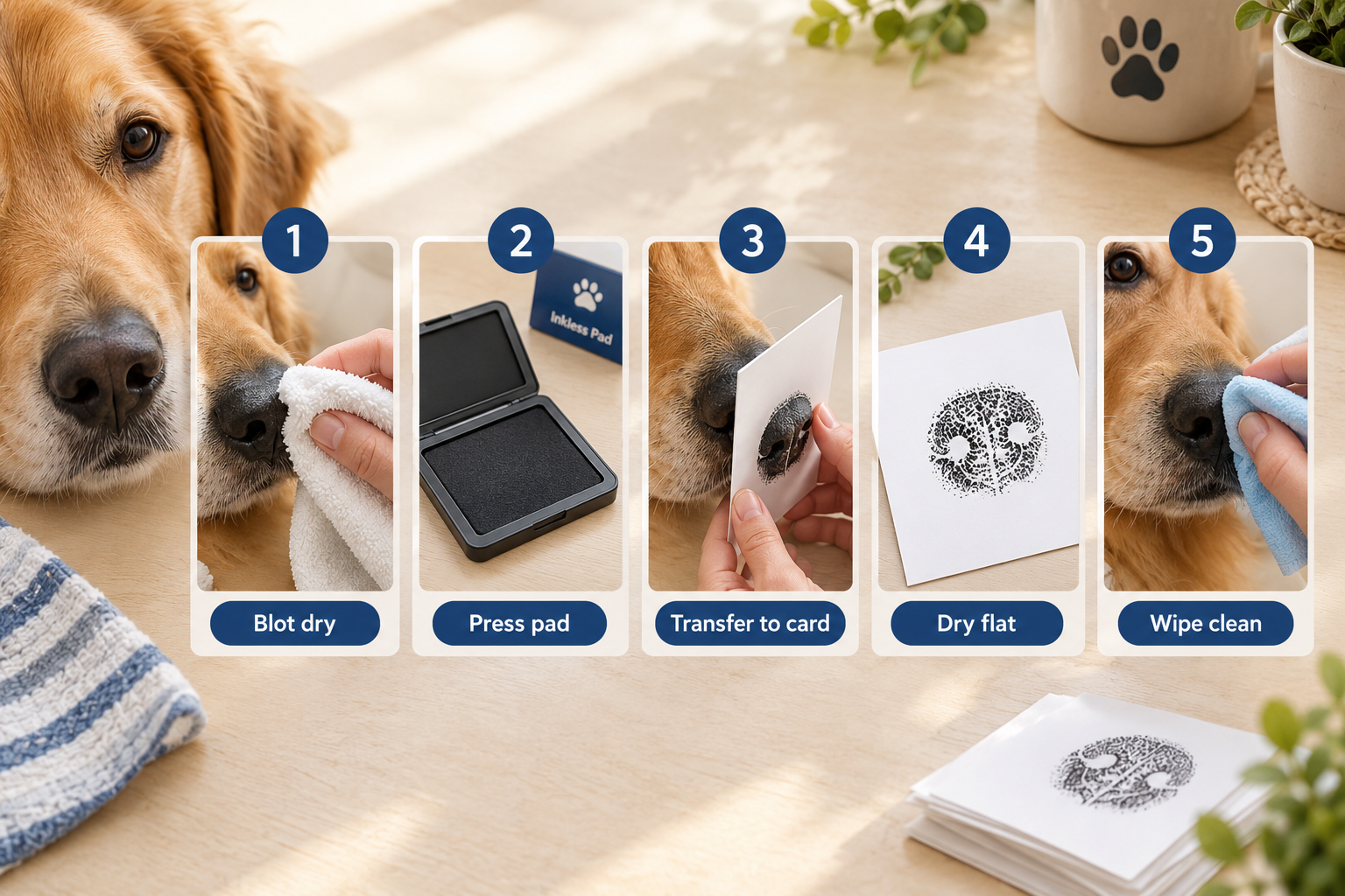 Where can you buy a dog nose print kit, and what does a professional print cost?