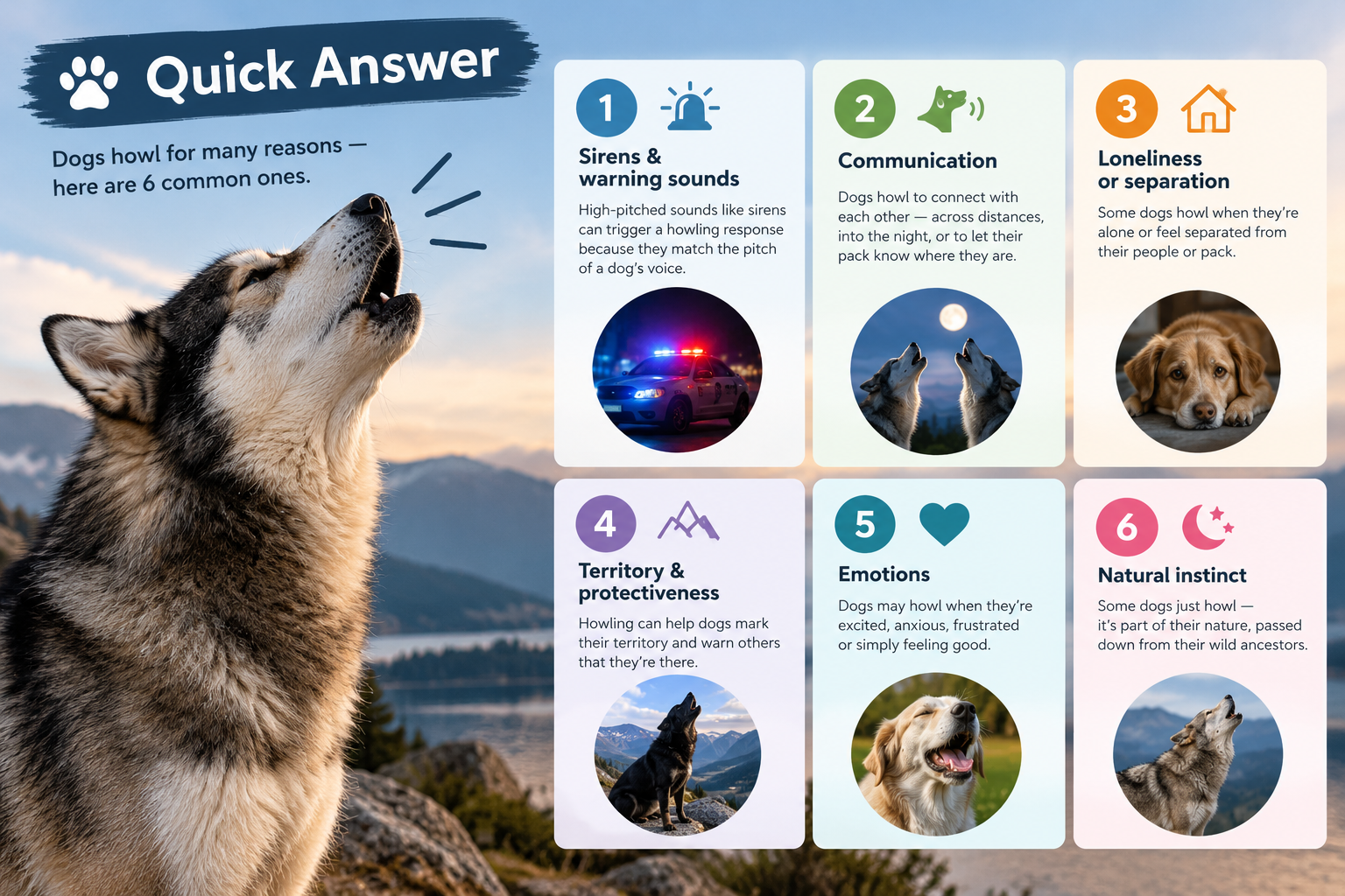 Why do dogs howl? The 6 reasons