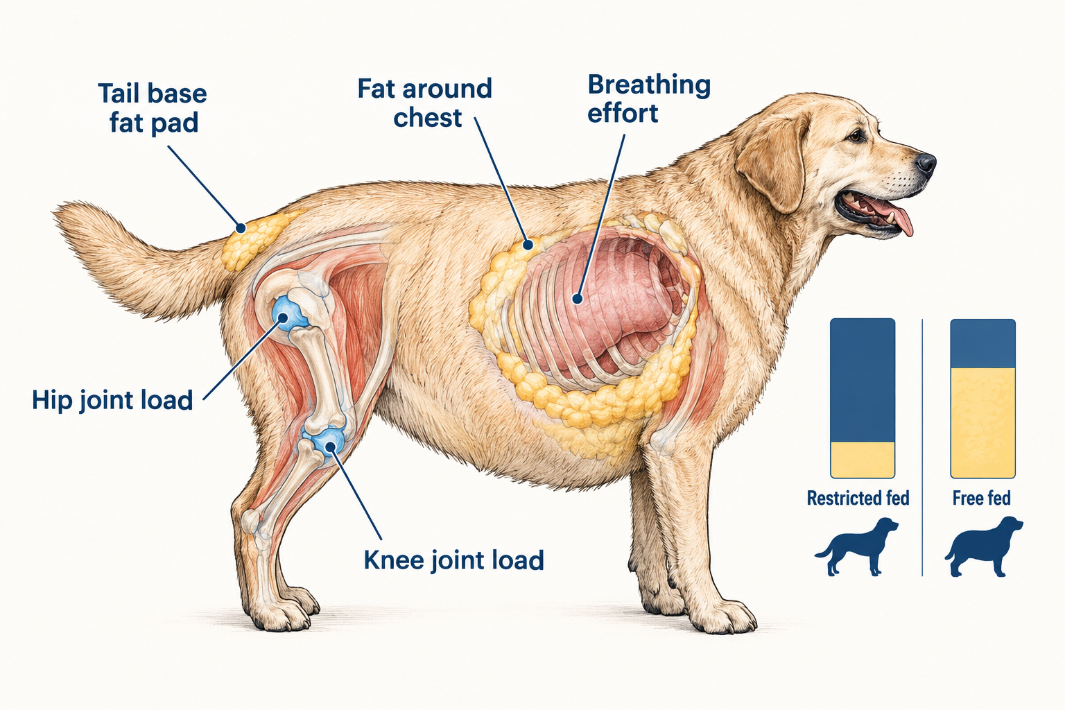Why does extra weight matter for dogs? (lifespan, joints, diabetes)