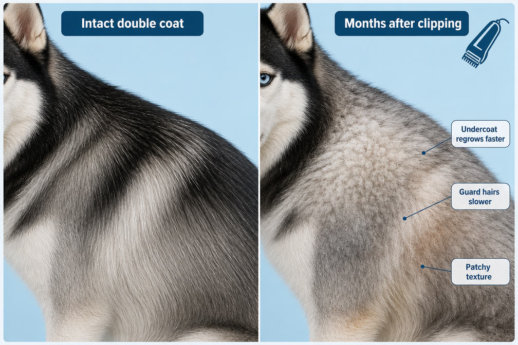 Will husky fur grow back if shaved?